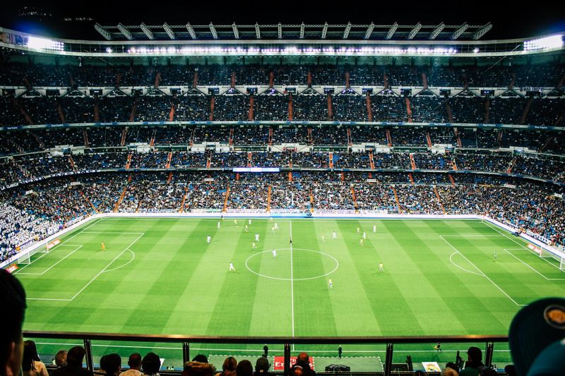 A soccer stadium full of fans