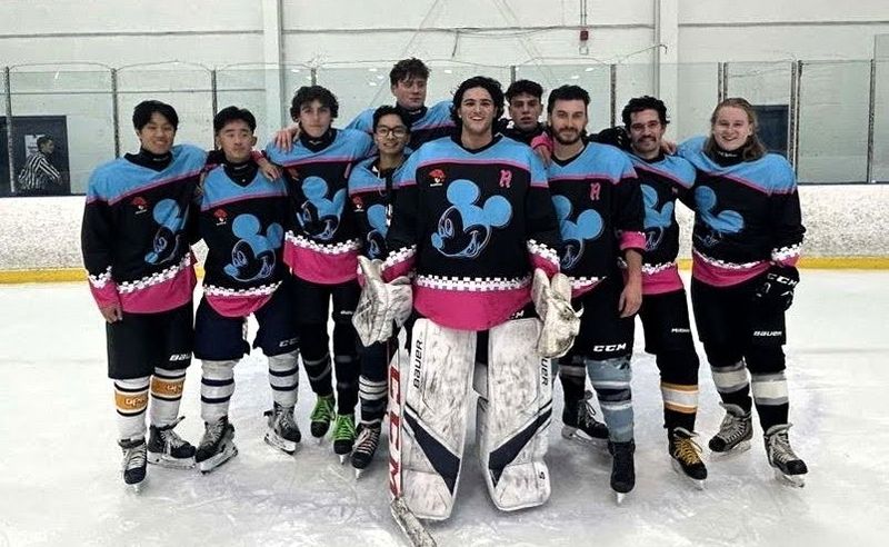 a hockey team wearing jerseys sourced from Sports Gear Swag