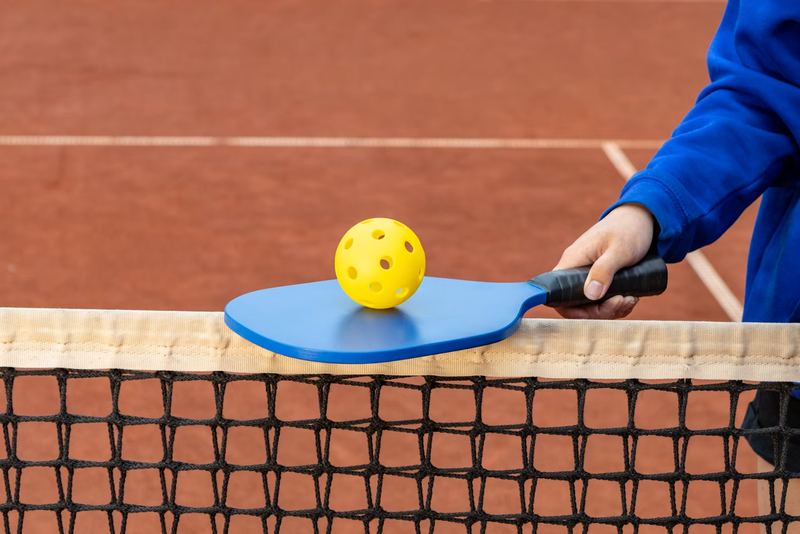 pickleball paddle with a pickleball