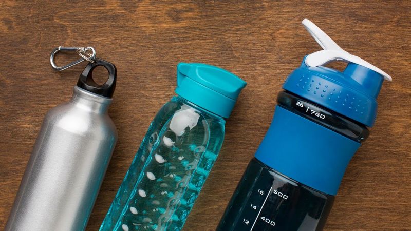 three sports water bottles side by side