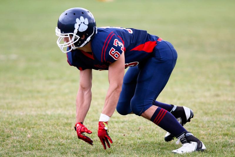 a football player training