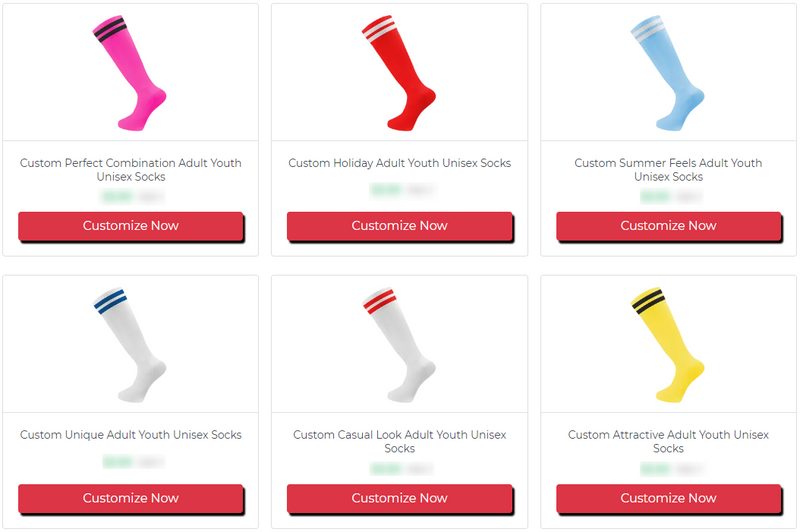 Custom soccer socks catalog