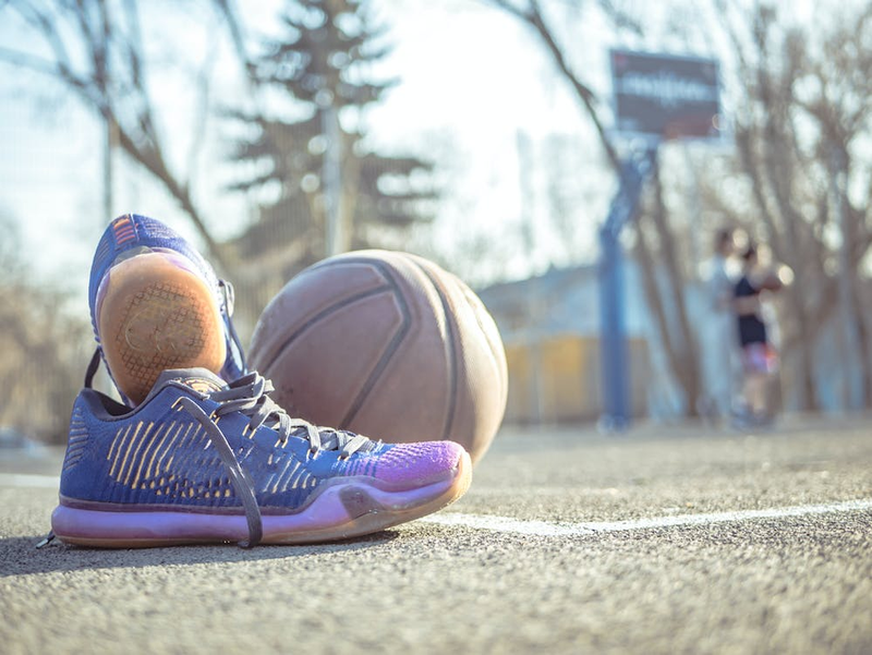 basketball shoes and basketball