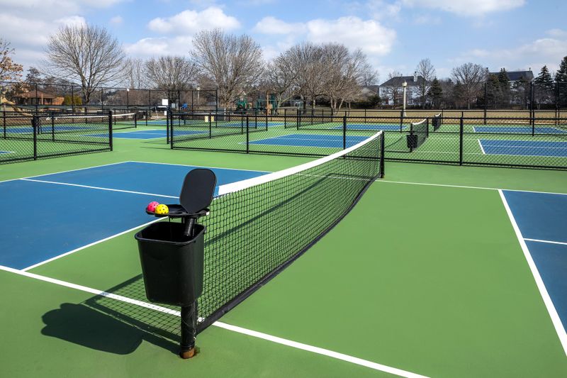 green and blue outdoor pickleball courts