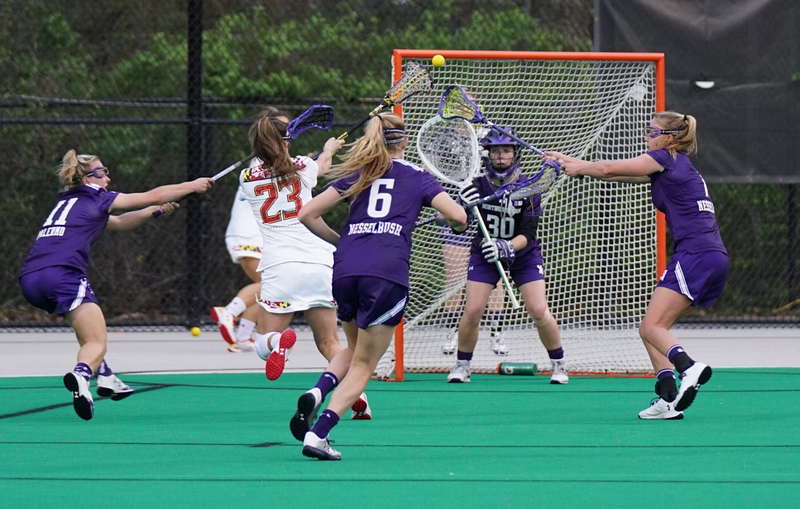 a female lacrosse match