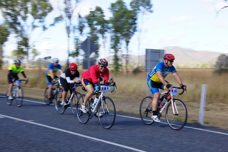 a group of cyclists during a race