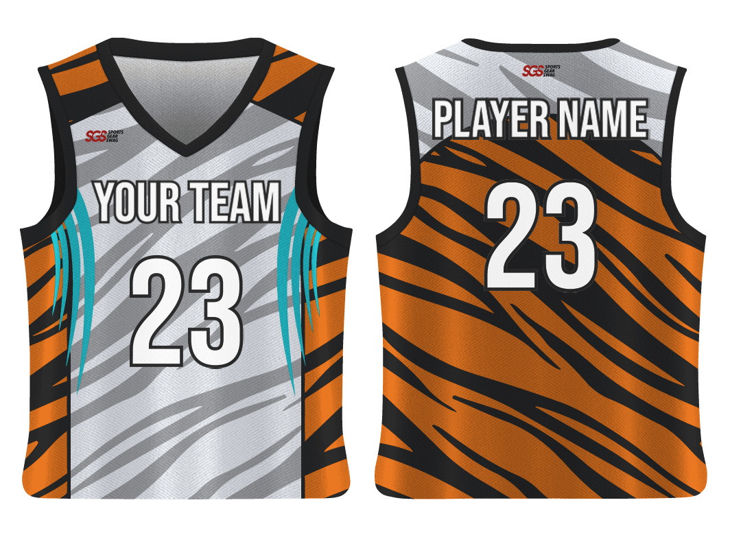 Custom Tiger Animal Adult Youth Unisex Basketball Jersey - Reversible Uniform
