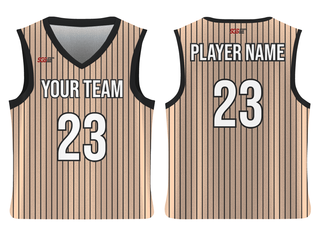 Custom Pinstripe Lines Adult Youth Unisex Basketball Jersey - Reversible Uniform