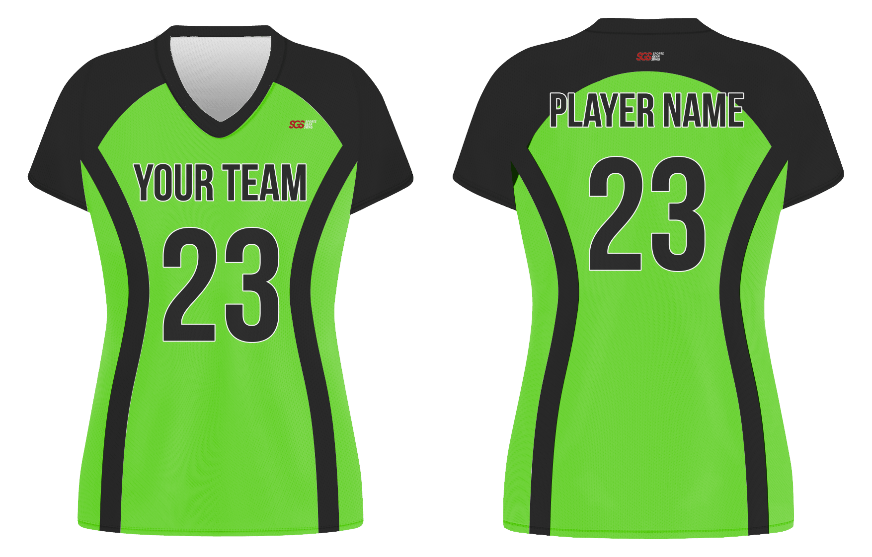 Custom Green Solids Adult Youth Volleyball Jersey