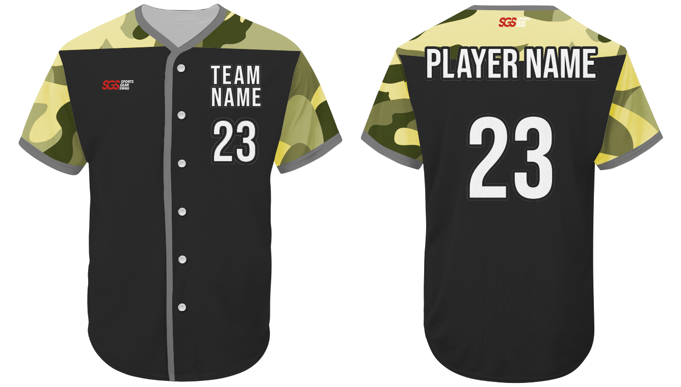 Custom Baseball Jersey with Camouflage, Camo Button Down Shirt Stitched  Personalized Baseball T-Shirts for Men Women Kid